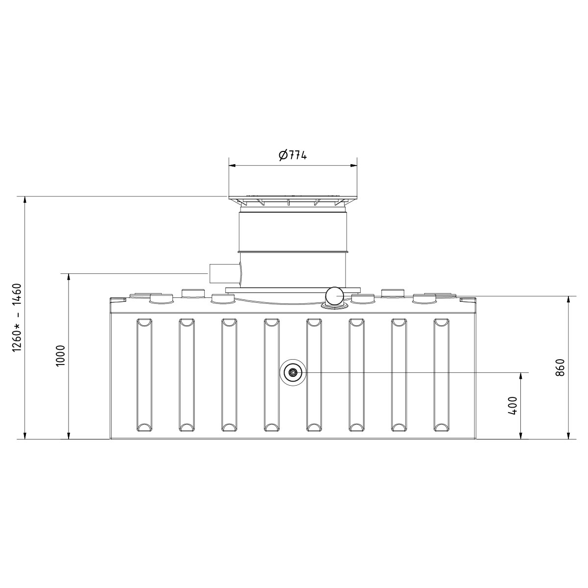 AQa.Line Retentionszisterne Flachtank 2000 L inkl. Abdeckung