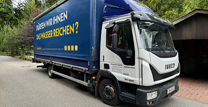 Auslieferung einer Zisterne per LKW nach Österreich