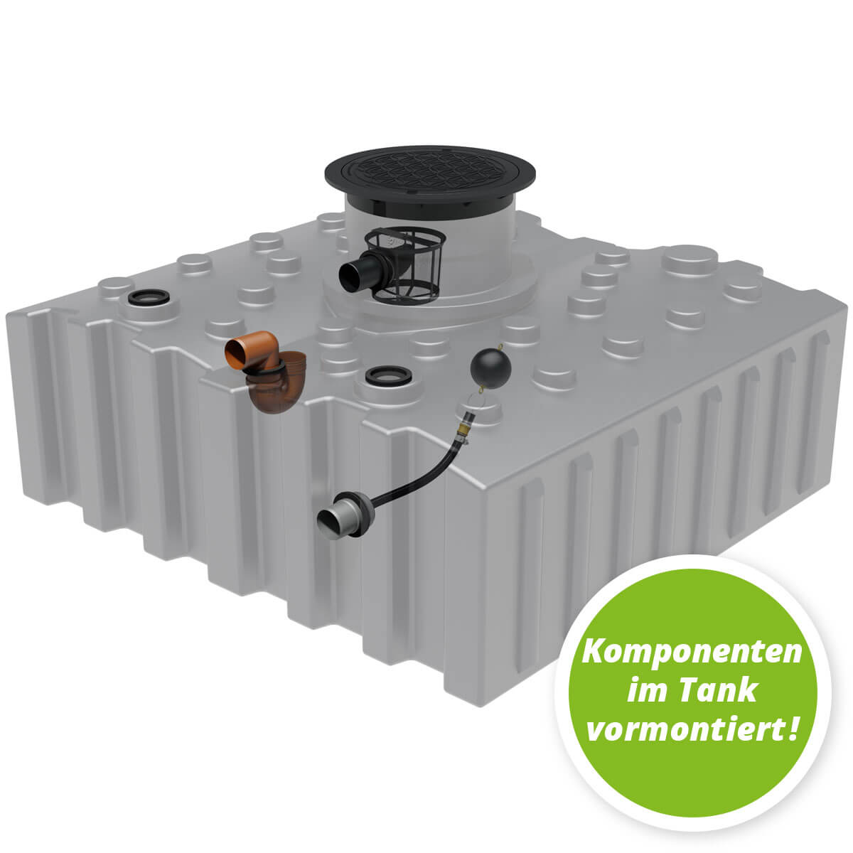 AQa.Line Retentionszisterne Flachtank 4000 L inkl. Abdeckung