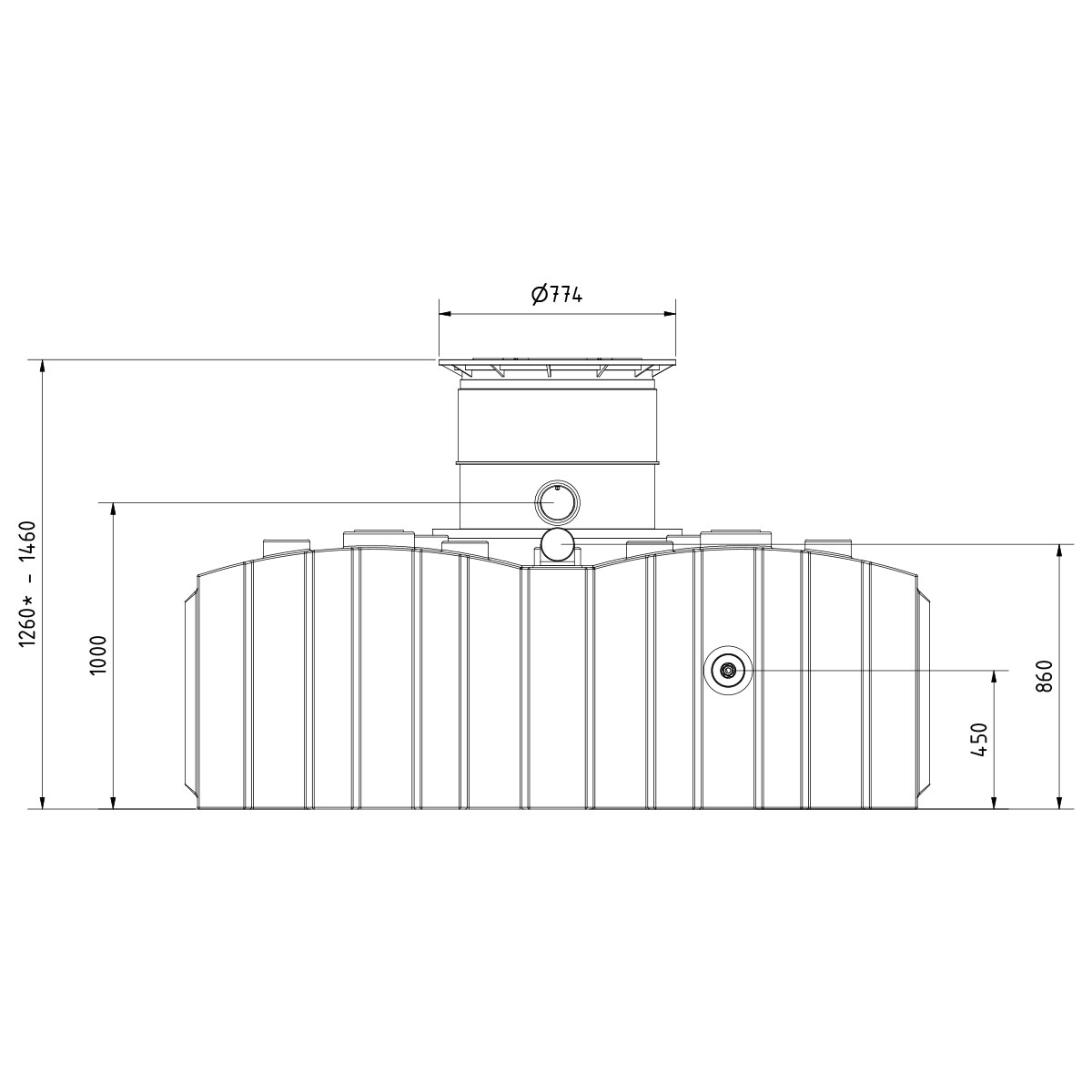 AQa.Line Retentionszisterne Flachtank 4000 L inkl. Abdeckung