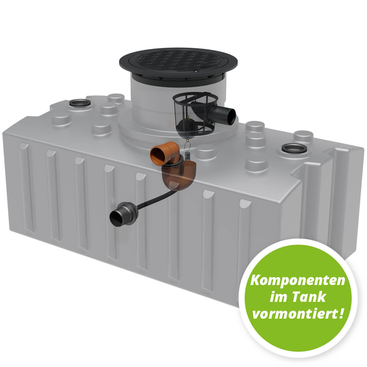 AQa.Line Retentionszisterne Flachtank 2000 L inkl. Abdeckung